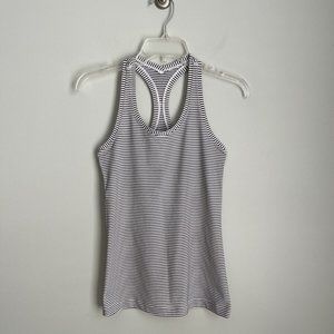 Lululemon White Black Hyper Stripe Cool Racerback Tank